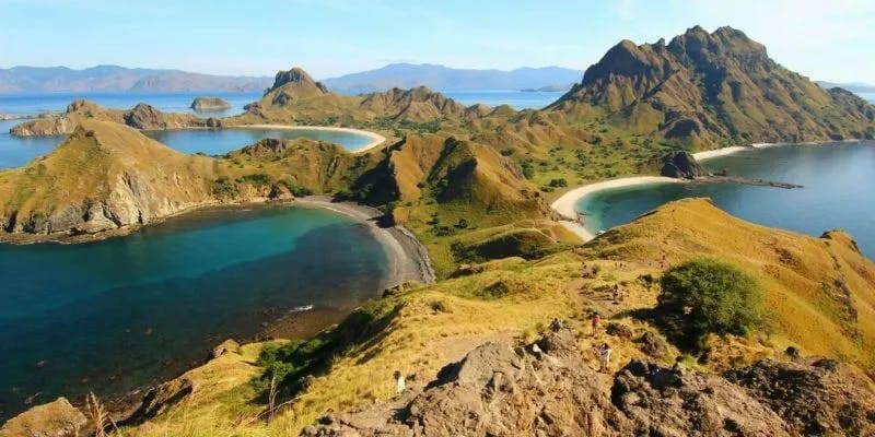 Birds eye view of Padar Island, Indonesia