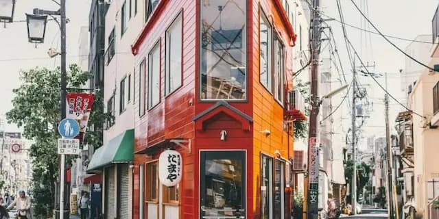 A colourful street in Tokyo, Japan