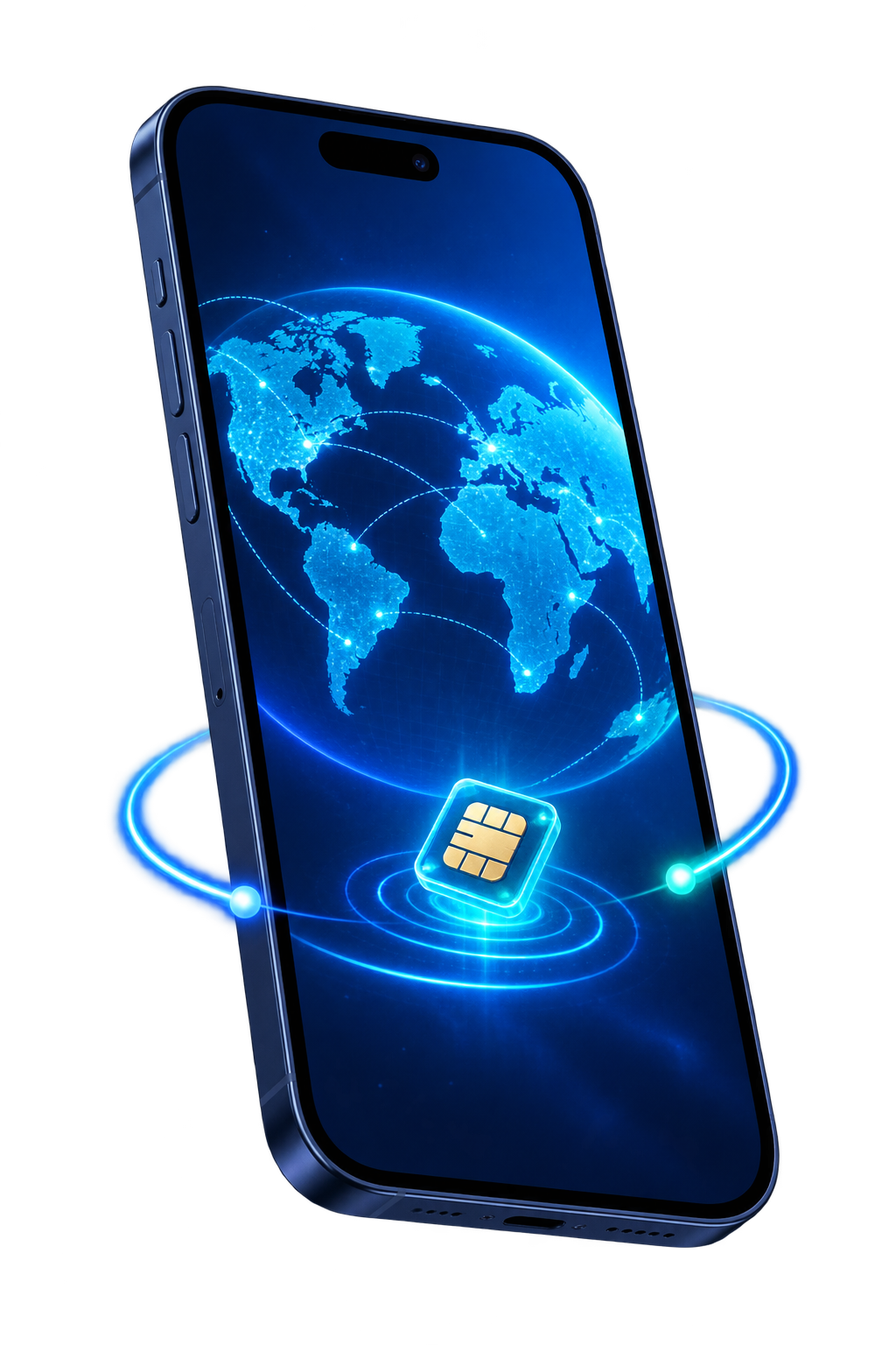 Phone connected globally with eSIM